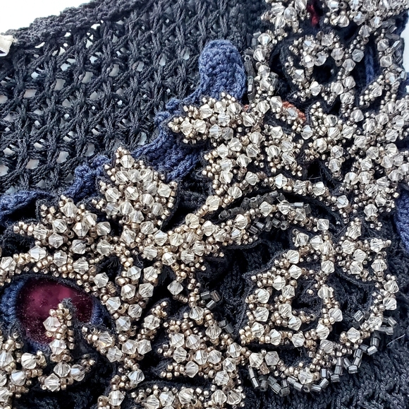 Beaded Prada Black Crochet Runway Dress - Picture 6 of 6